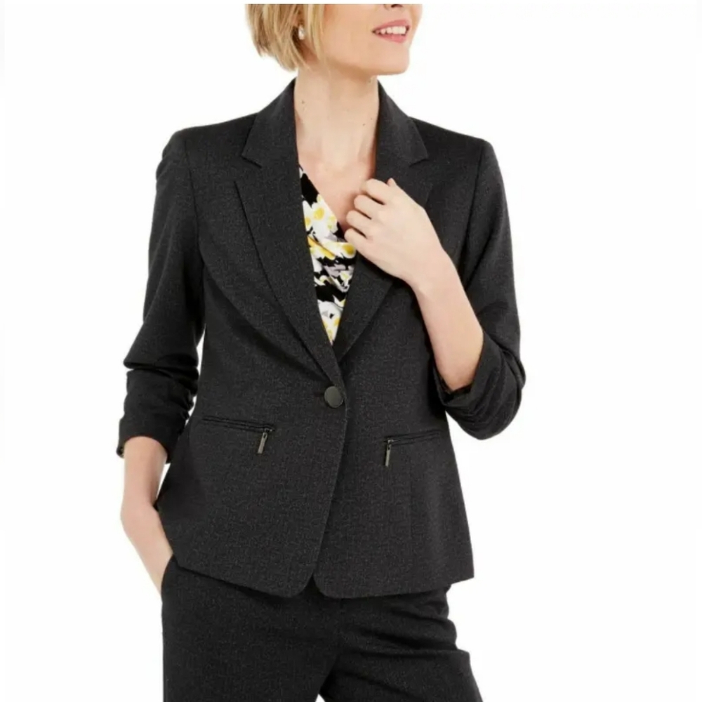 KASPER Women Zip-pocket Blazer Jacket.